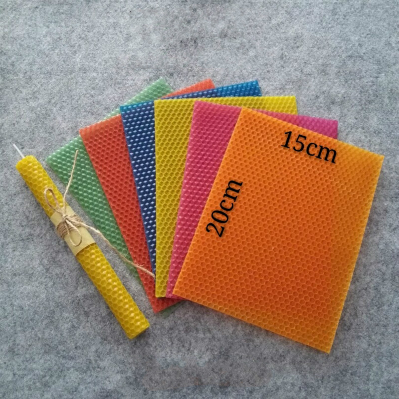 Beeswax Wrap - 12pcs 15cm*20cm*0.3cm Natural Candle Material, Handmade