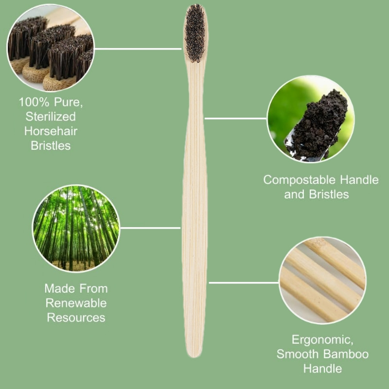 100 Pack Horse Bristles Bamboo - Bamboo Toothbrush 评论和价格