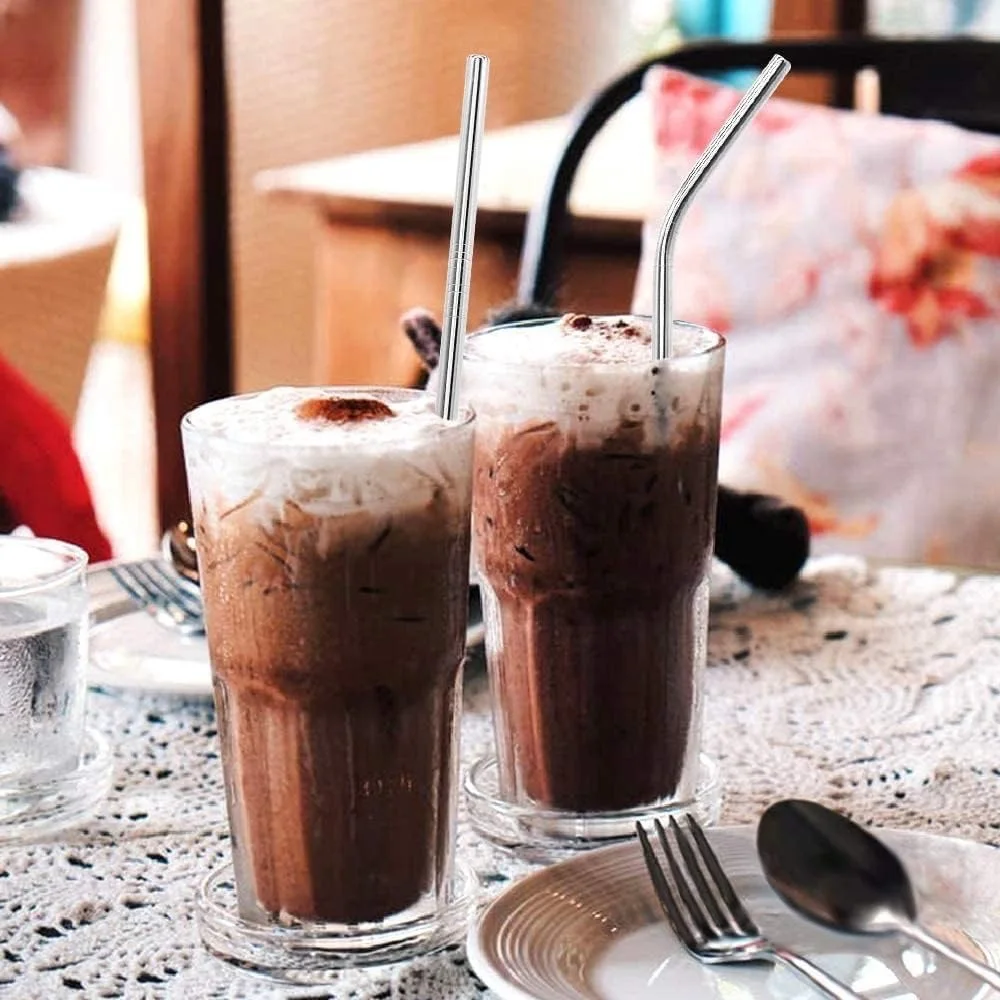 100Pcs Stainless Steel Straw D - Reusable Straw 评论和价格