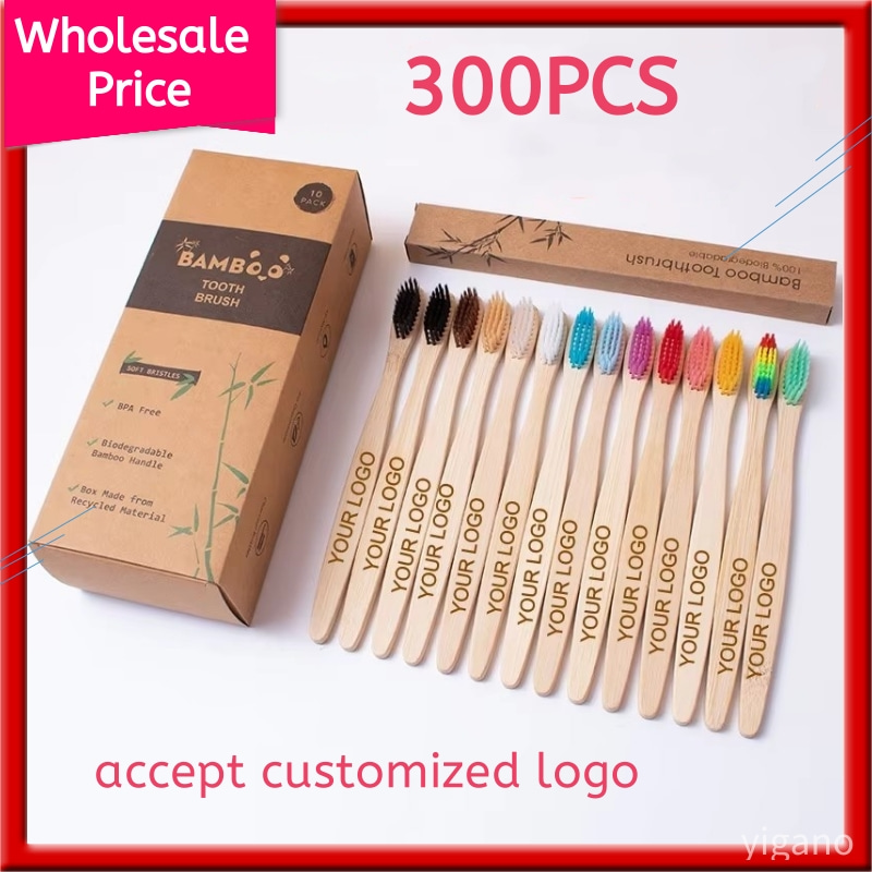 300PACK Biodegradable Bamboo T - Bamboo Toothbrush 评论和价格