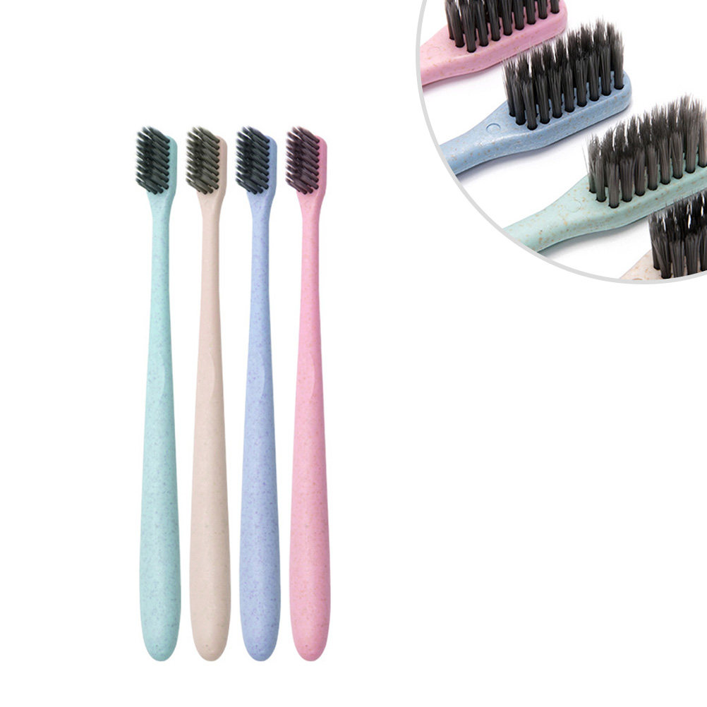 4Pcs Bamboo Charcoal Toothbrus - Bamboo Toothbrush 评论和价格