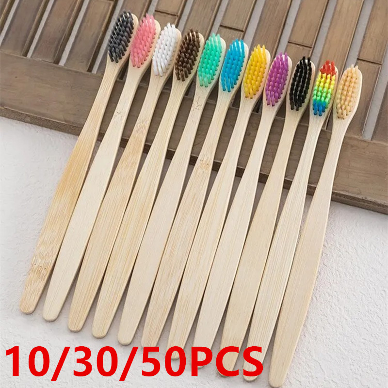 10 Pack Natural Bamboo Toothbr - Bamboo Toothbrush 评论和价格