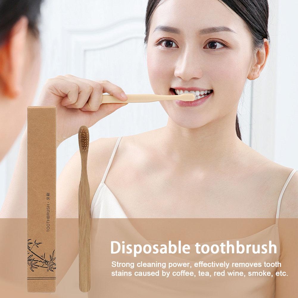 1-100Pcs Biodegradable Eco-Fri - Bamboo Toothbrush 评论和价格