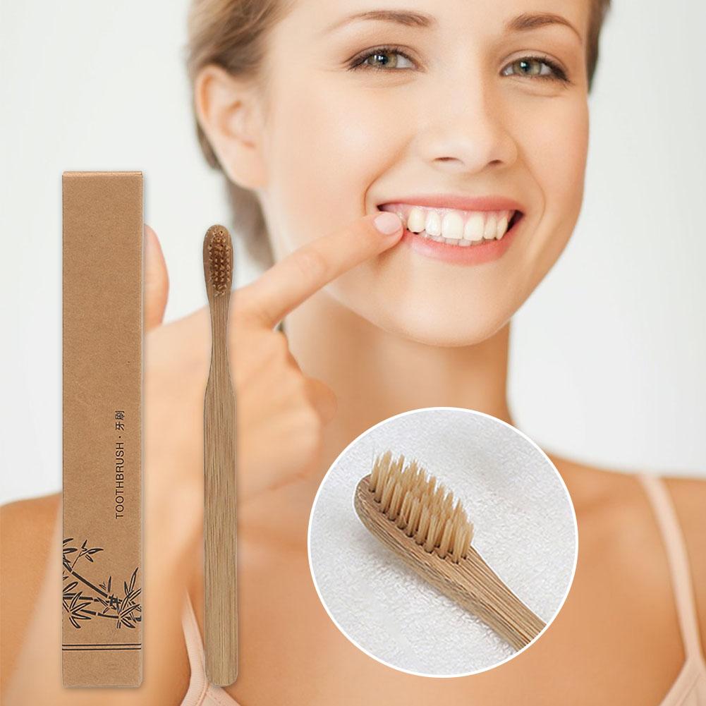 1-100Pcs Biodegradable Eco-Fri - Bamboo Toothbrush 评论和价格
