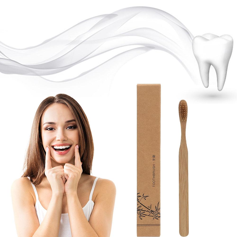 1-100Pcs Biodegradable Eco-Fri - Bamboo Toothbrush 评论和价格