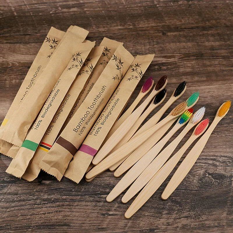 Random Color 5/10pcs Bamboo To - Bamboo Toothbrush 评论和价格