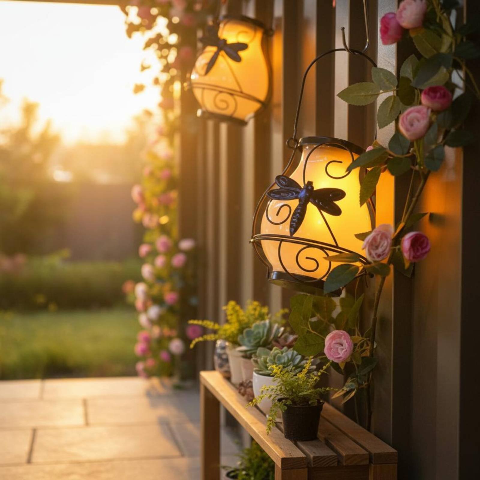 Solar Butterfly Lantern Waterp - Solar Garden Light 评论和价格