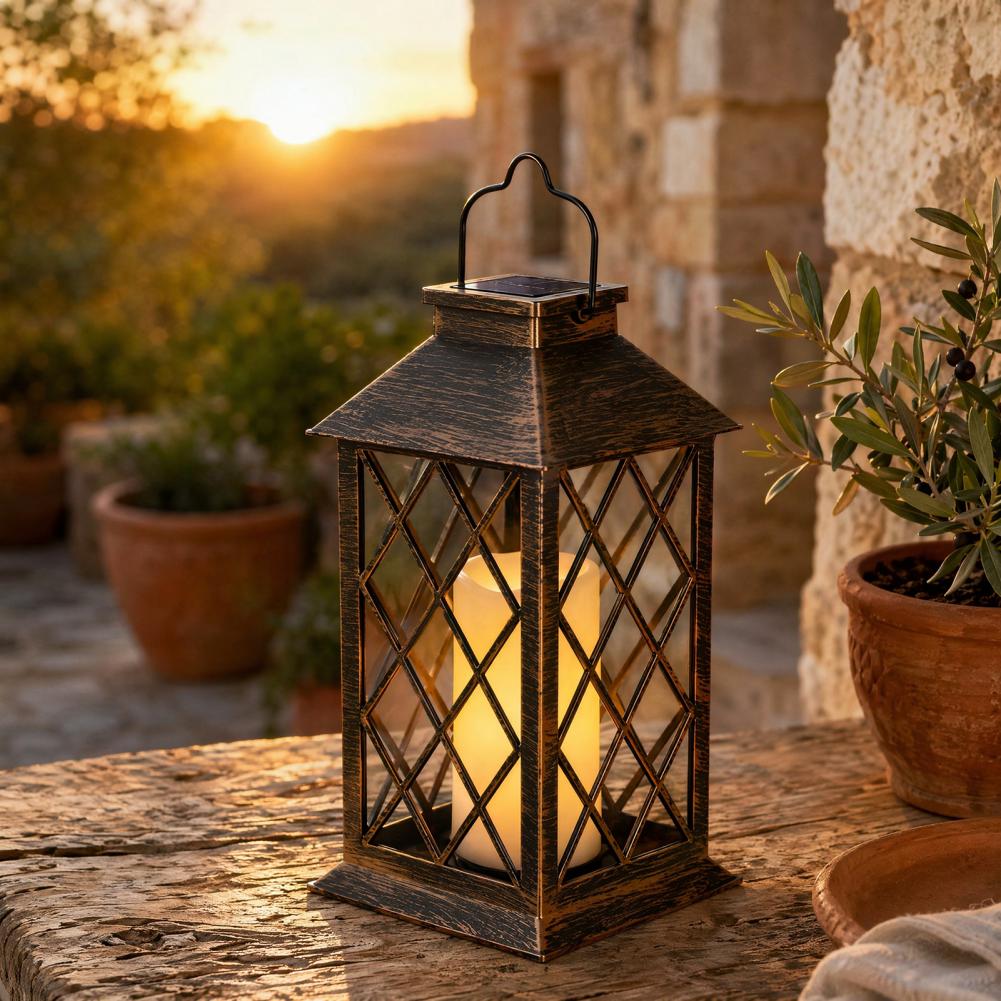 Retro Solar Lantern, Outdoor S - Solar Garden Light 评论和价格