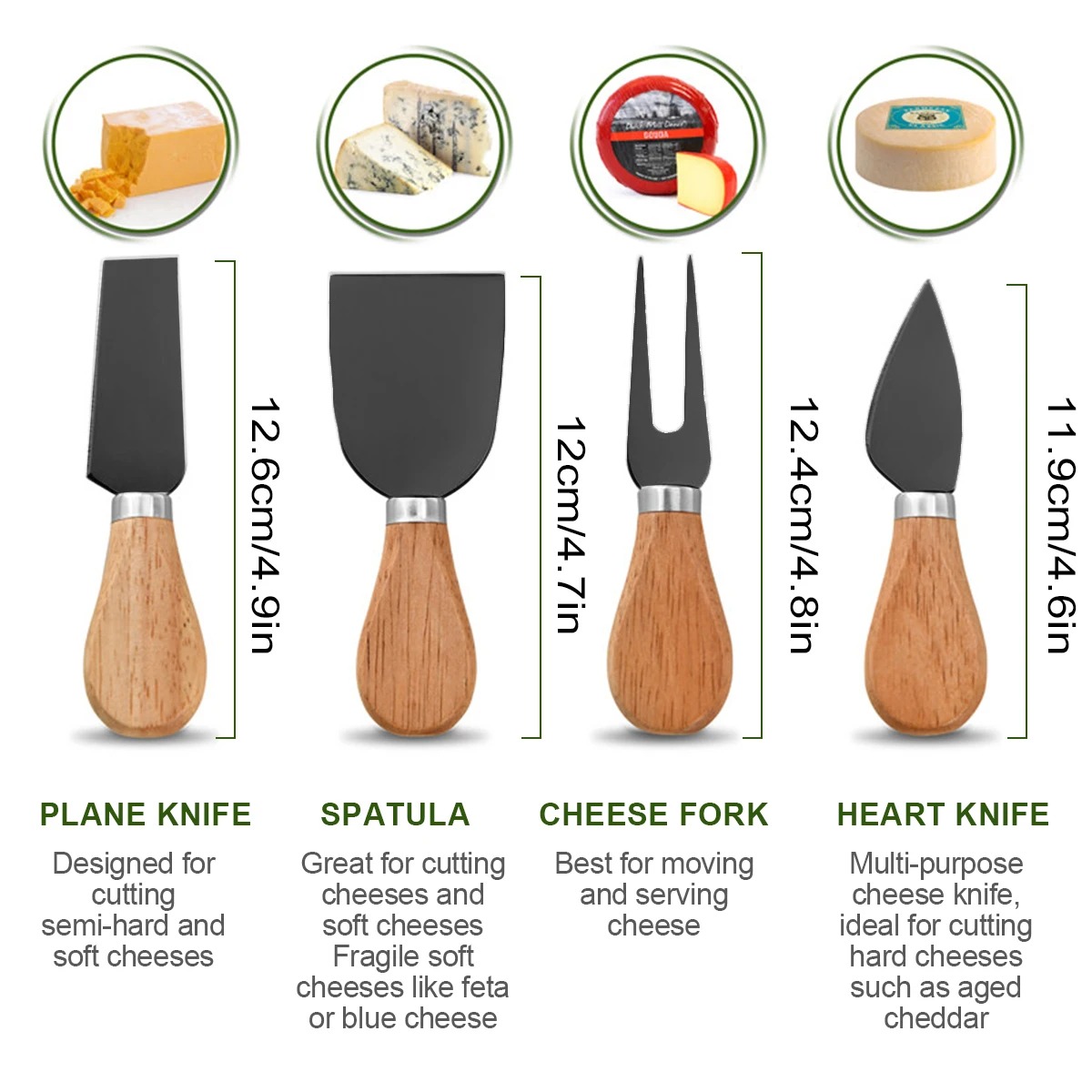 Cheese Knives Set for Charcute - Bamboo Cutlery 评论和价格