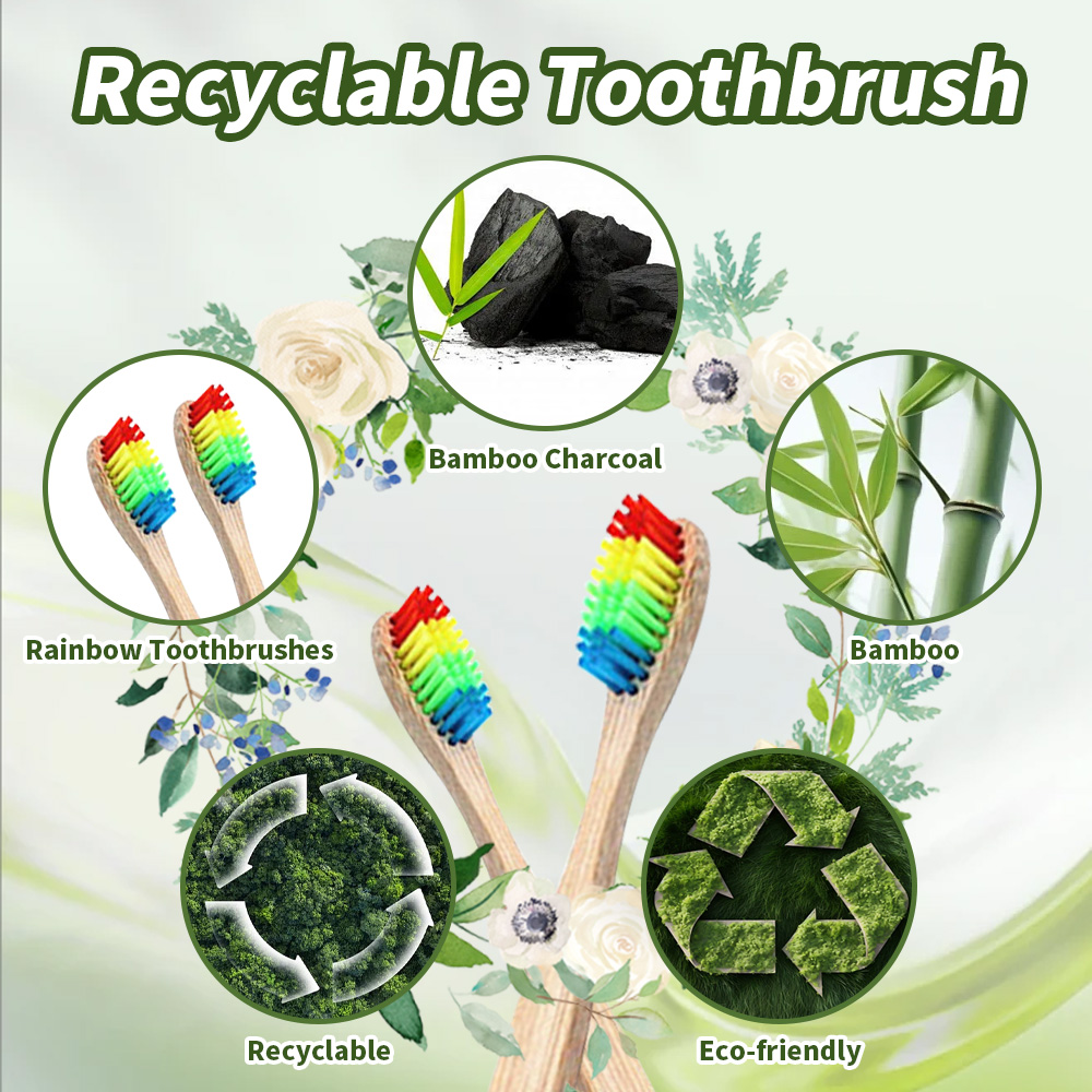 10 Pack Rainbow Bamboo Toothbr - Bamboo Toothbrush 评论和价格