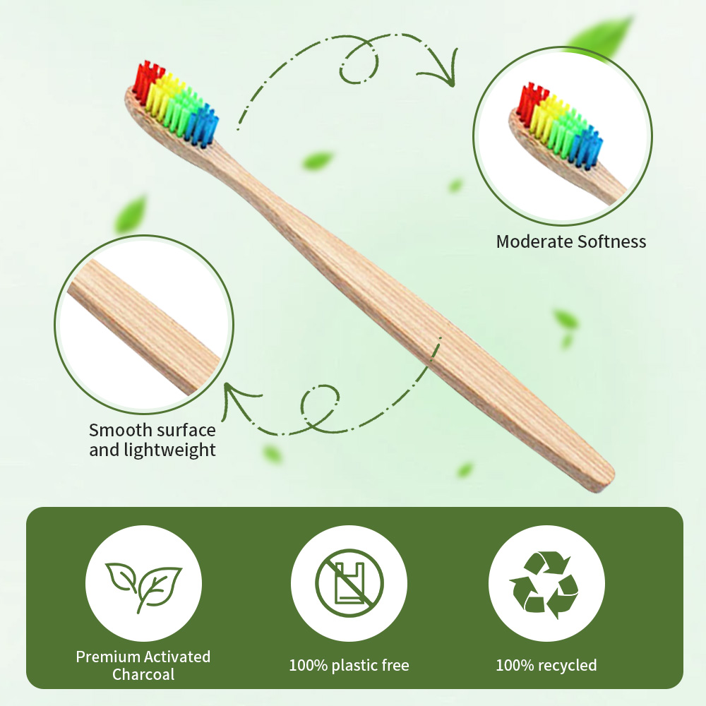 10 Pack Rainbow Bamboo Toothbr - Bamboo Toothbrush 评论和价格