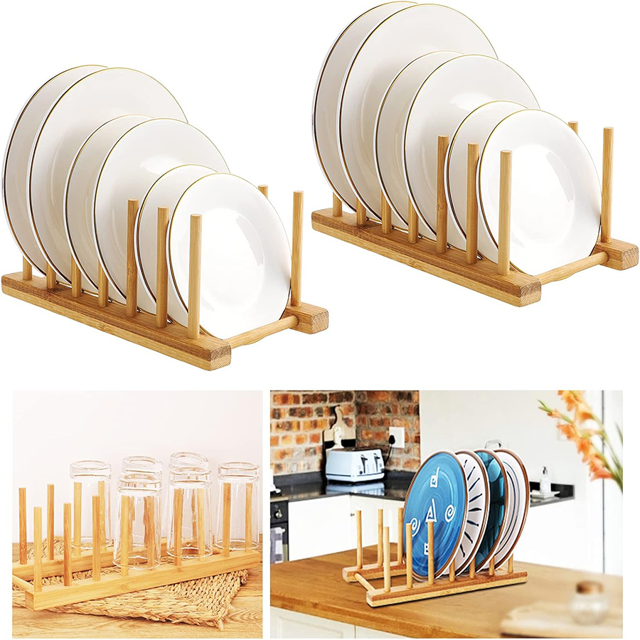 1pcs/2pcs Bamboo Dish Rack, Pl - Bamboo Cutlery 评论和价格