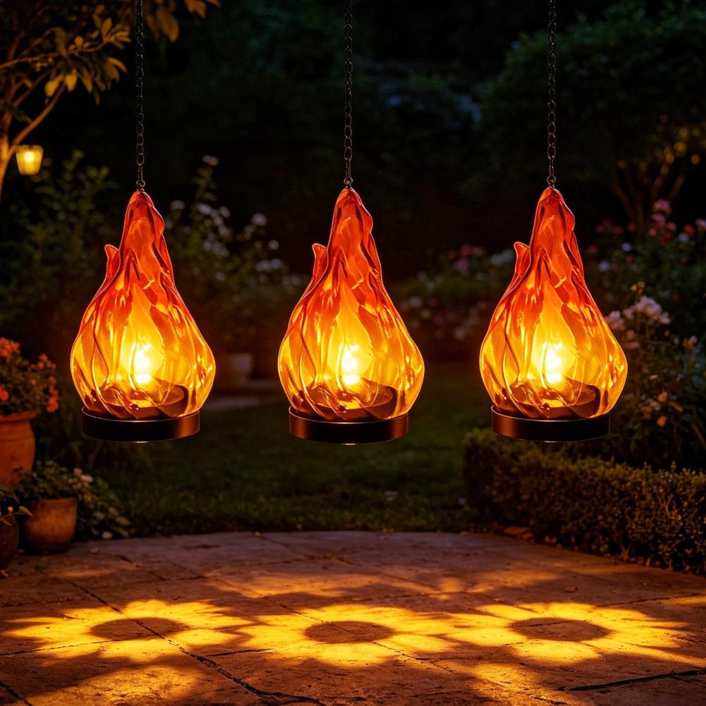 Solar Flame Hanging Lantern Li - Solar Garden Light 评论和价格