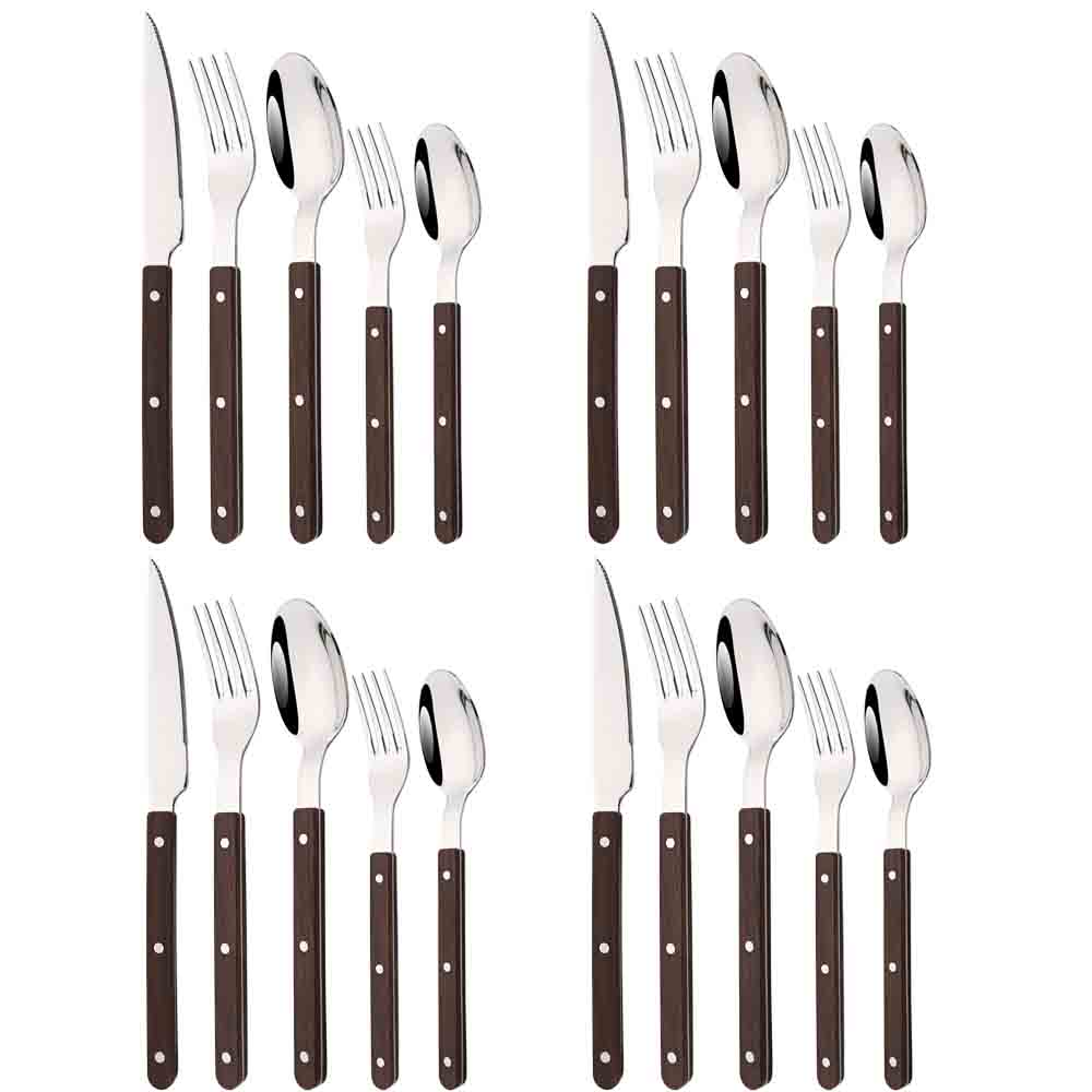 5/20Pcs Imitative Wood Silver  - Bamboo Cutlery 评论和价格