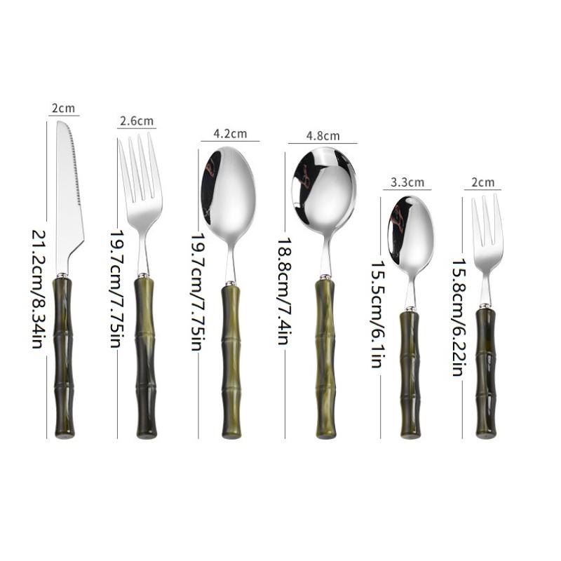 Bamboo Handle Acrylic 304 Stai - Bamboo Cutlery 评论和价格
