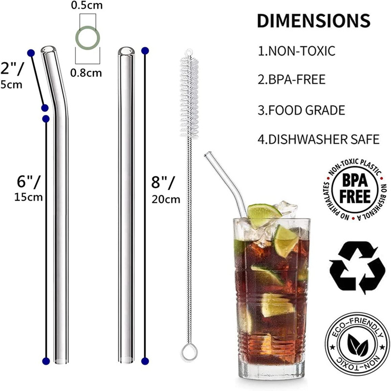 Reusable Glass Straws Eco-frie - Reusable Straw 评论和价格